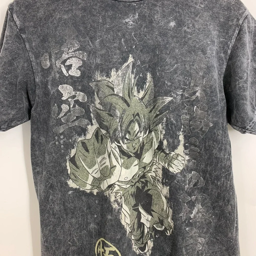 Dragon Ball‎ Z Boy's Goku T Shirt Anime Black Wash Graphic Tee Size M